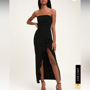 Lulu’s After Hours Black Strapless Dress